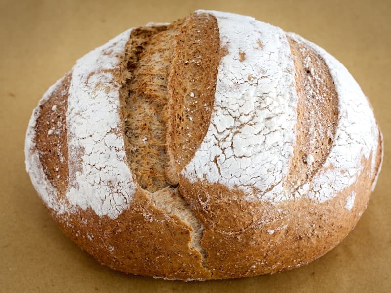 Hũ men cái sourdough đang lên men sủi bọt